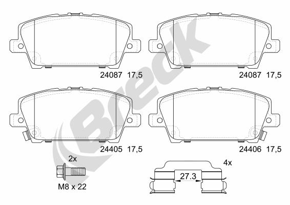 Set placute frana,frana disc 24087 00 701 10 BRECK